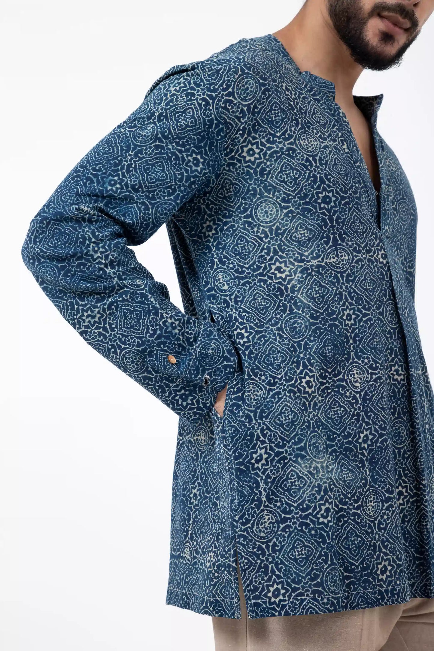 Block printed Clear sky Forever Kurta