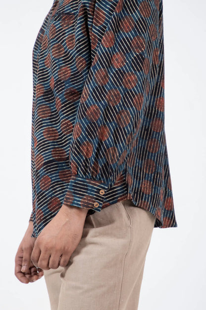 Block printed Sunset Jaapani Kimono Shirt