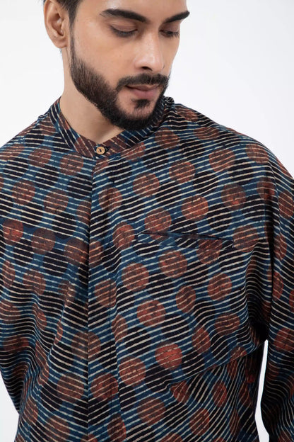 Block printed Sunset Jaapani Kimono Shirt