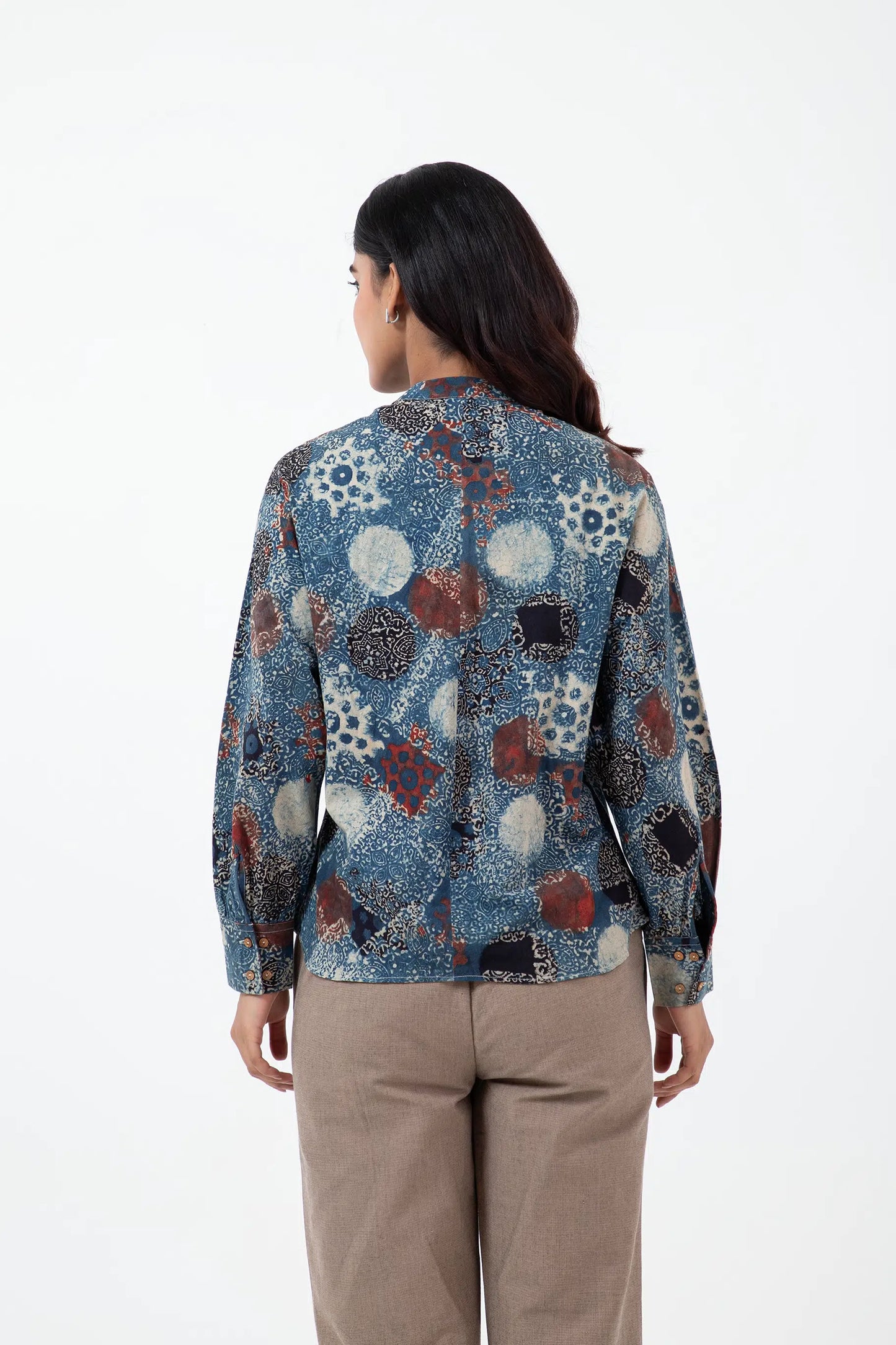 Block printed Indigo Jaapani Kimono Shirt