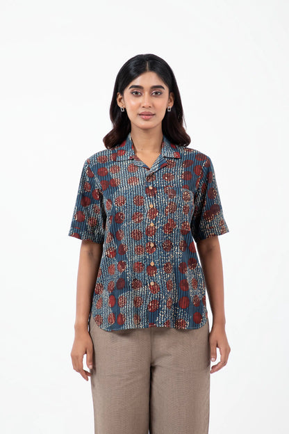 Block printed Allover Holiday Formal Shirt