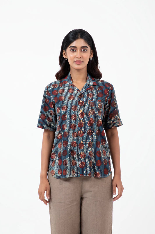 Block printed Allover Holiday Formal Shirt