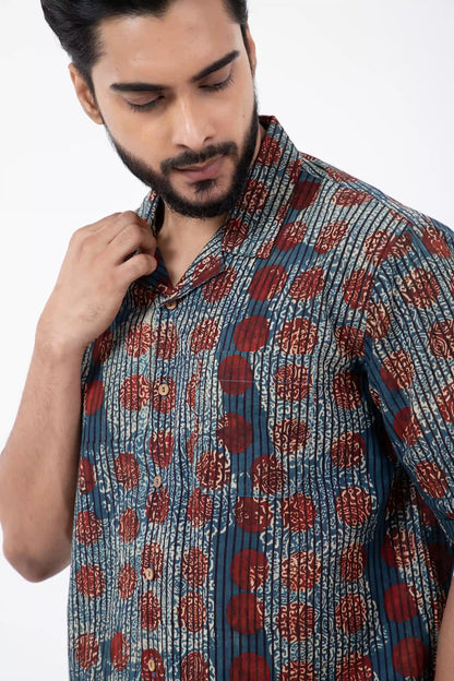 Block printed Allover Holiday Formal Shirt