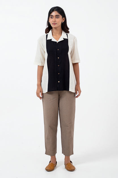 Kala Cotton BnW Panel Holiday Formal Shirt