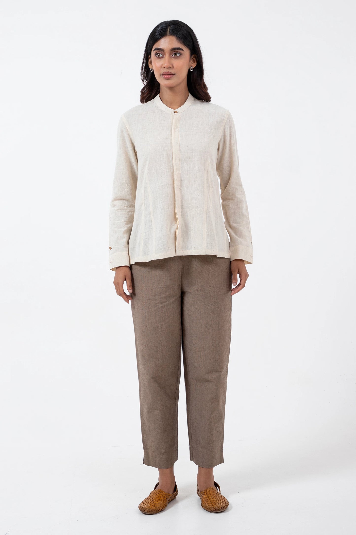 Kala Cotton Off-white Angrezi Shirt