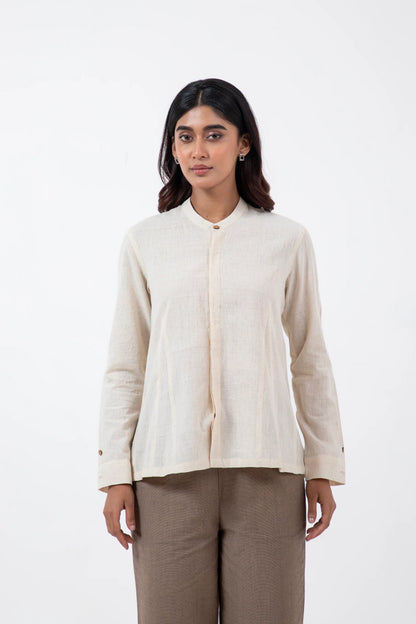 Kala Cotton Off-white Angrezi Shirt