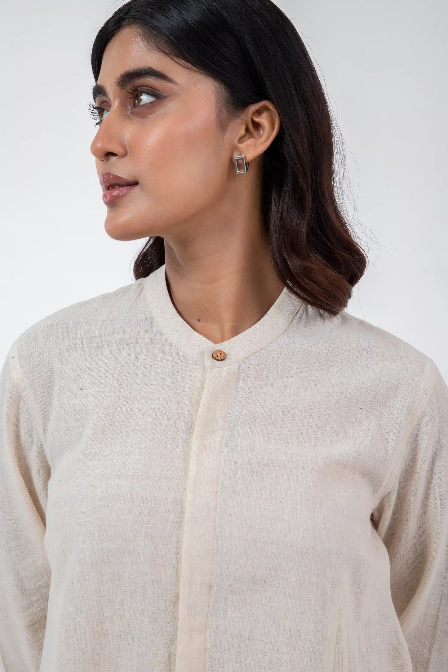 Kala Cotton Off-white Angrezi Shirt