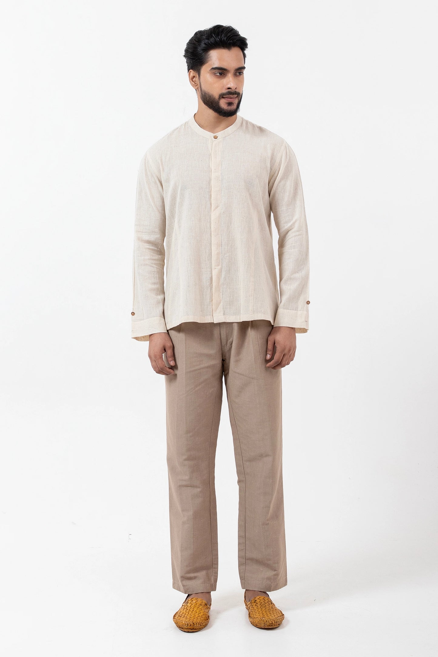 Kala Cotton Off-white Angrezi Shirt