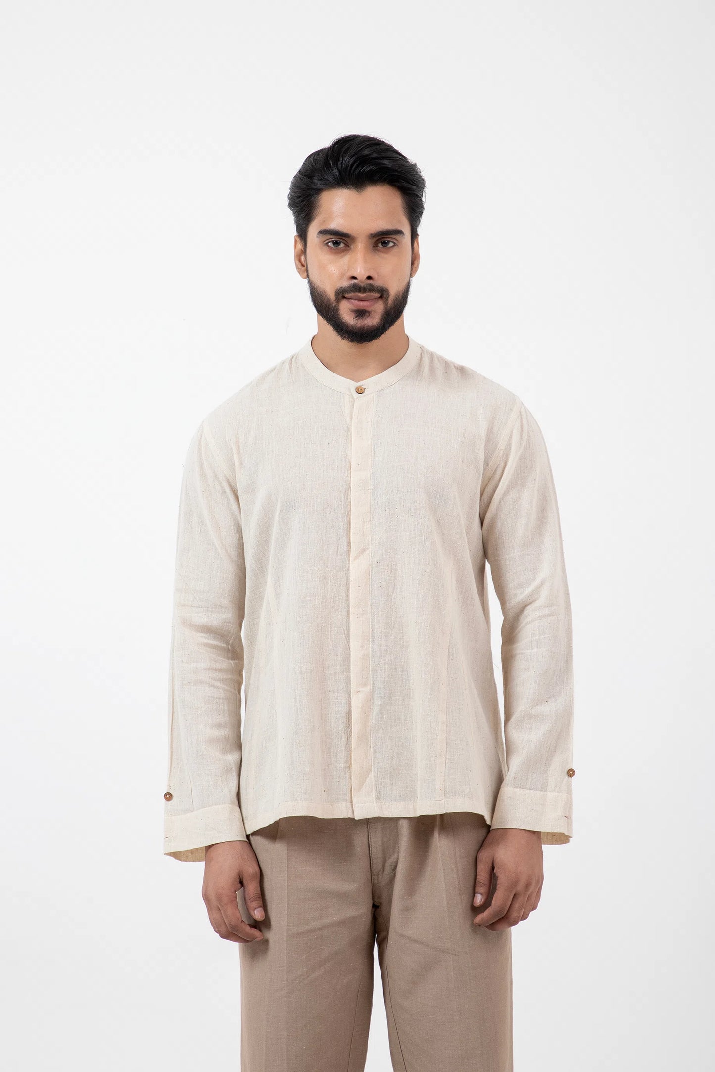 Kala Cotton Off-white Angrezi Shirt