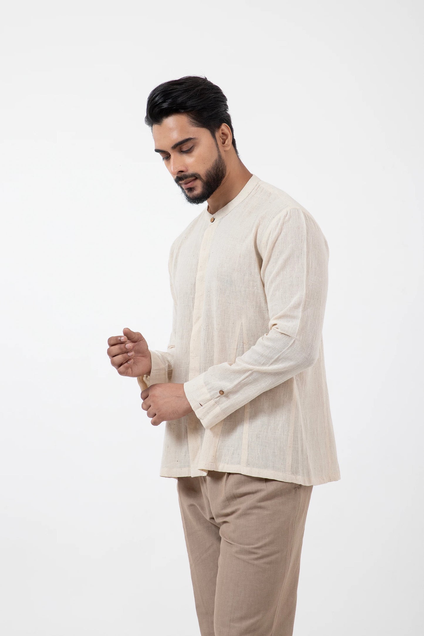 Kala Cotton Off-white Angrezi Shirt