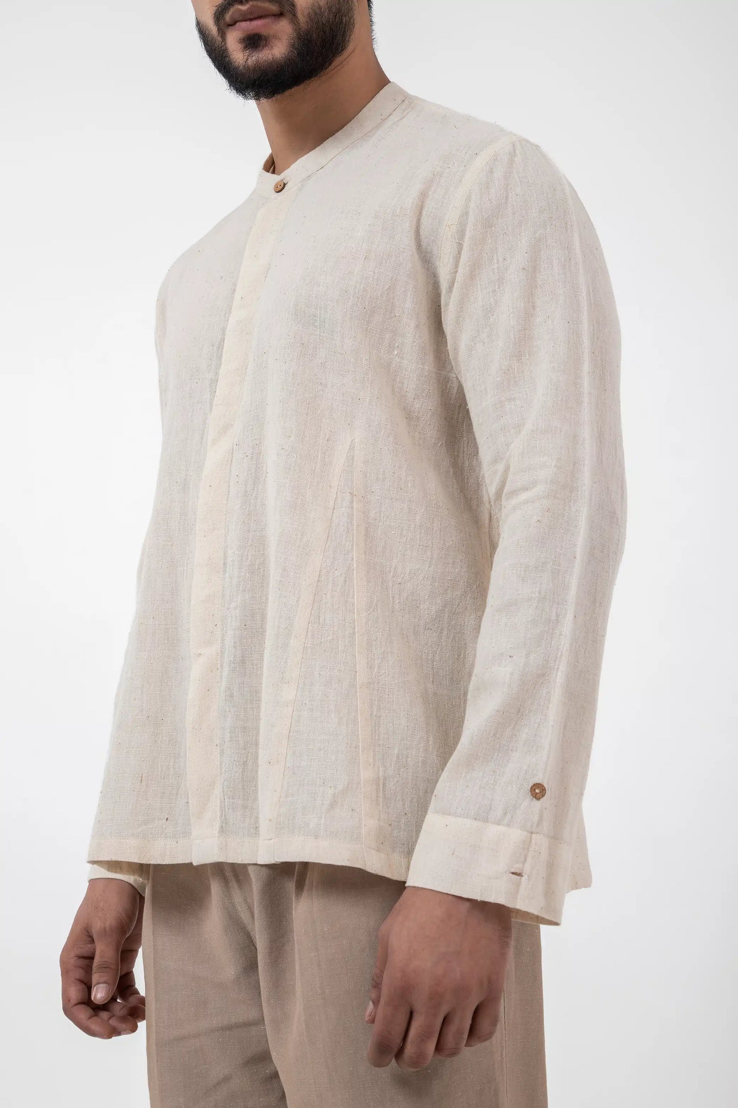 Kala Cotton Off-white Angrezi Shirt