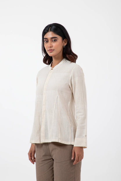 Indigo Kala Cotton Off-white Angrezi Shirt