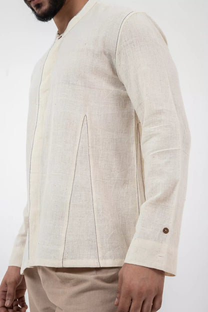 Indigo Kala Cotton Off-white Angrezi Shirt