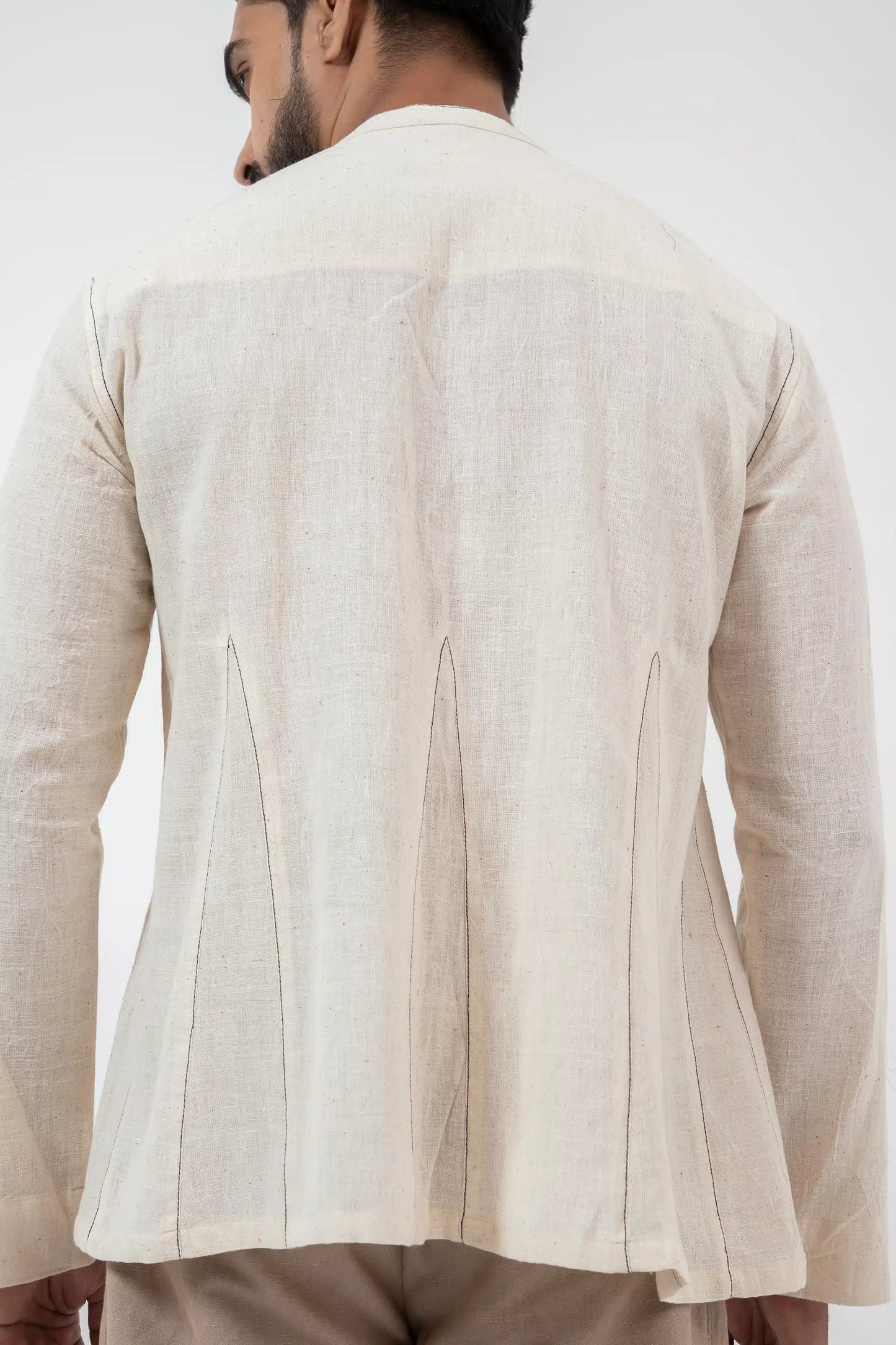 Indigo Kala Cotton Off-white Angrezi Shirt