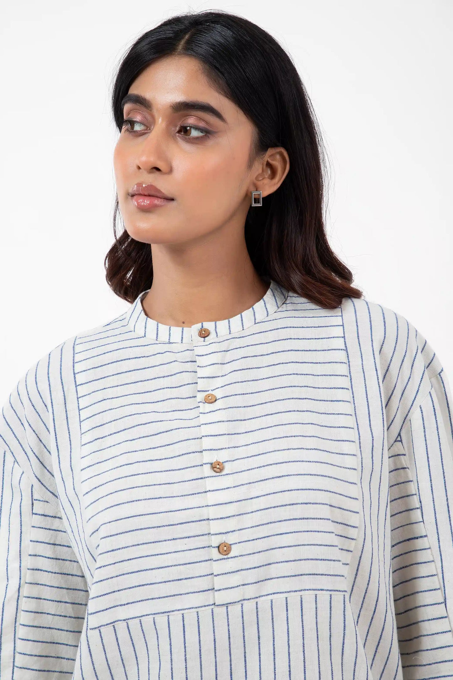 Handloom Blue stripes Tote Shirt