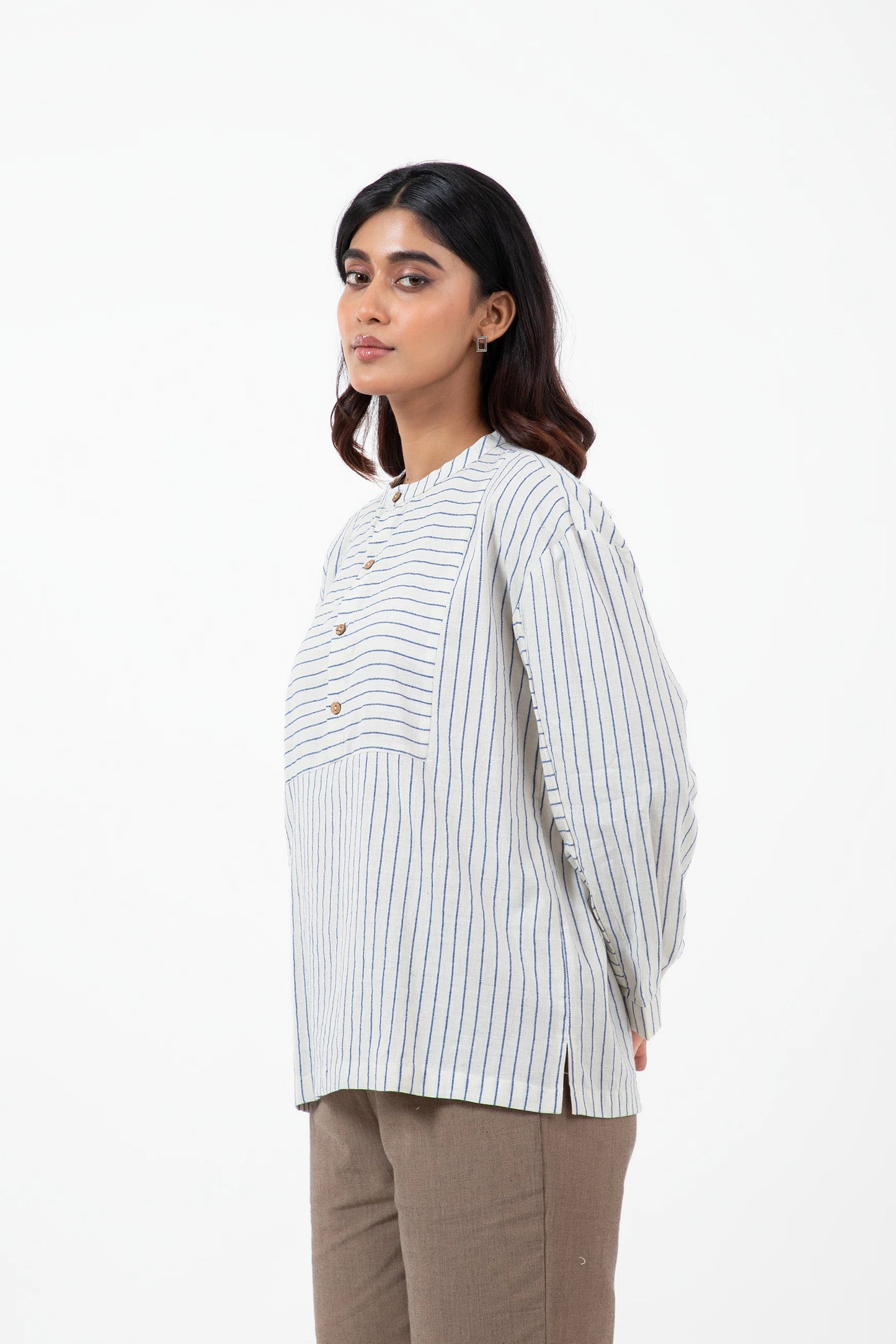 Handloom Blue stripes Tote Shirt