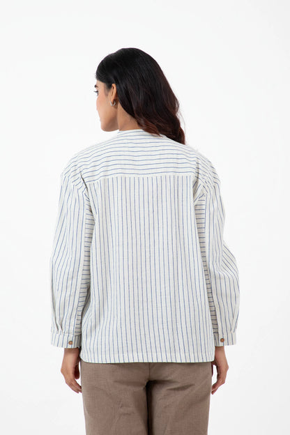 Handloom Blue stripes Tote Shirt