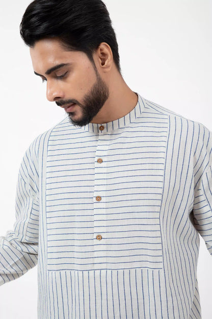 Handloom Blue stripes Tote Shirt