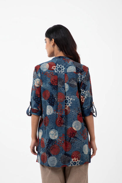 Block printed Indigo Reliable shirt