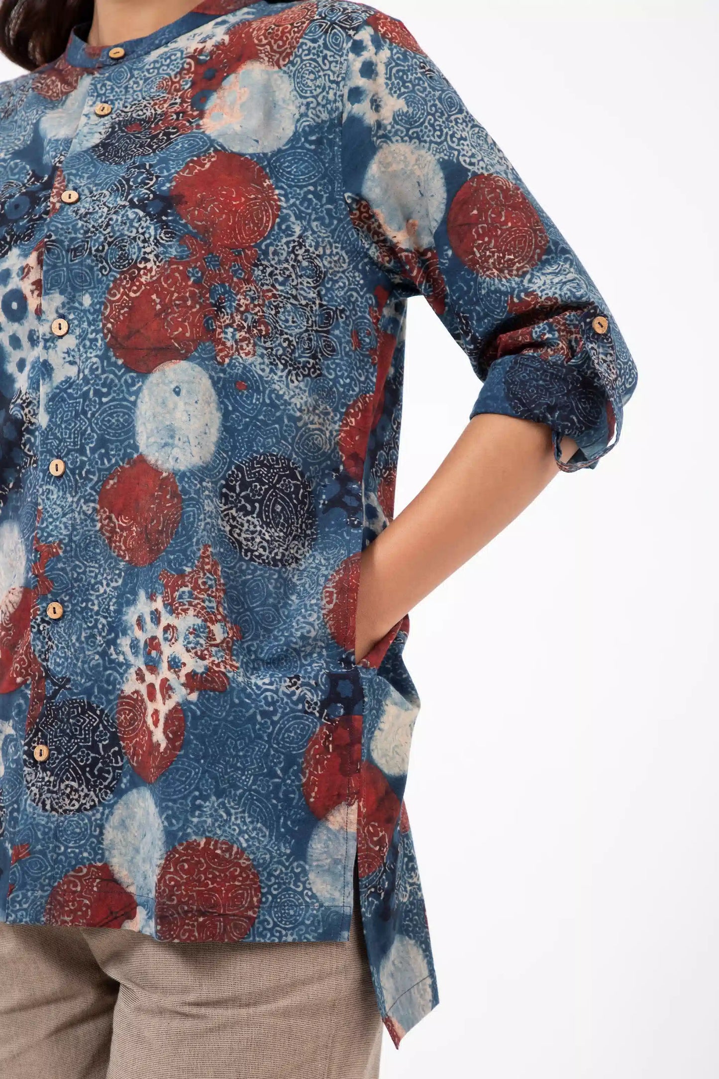 Block printed Indigo Reliable shirt