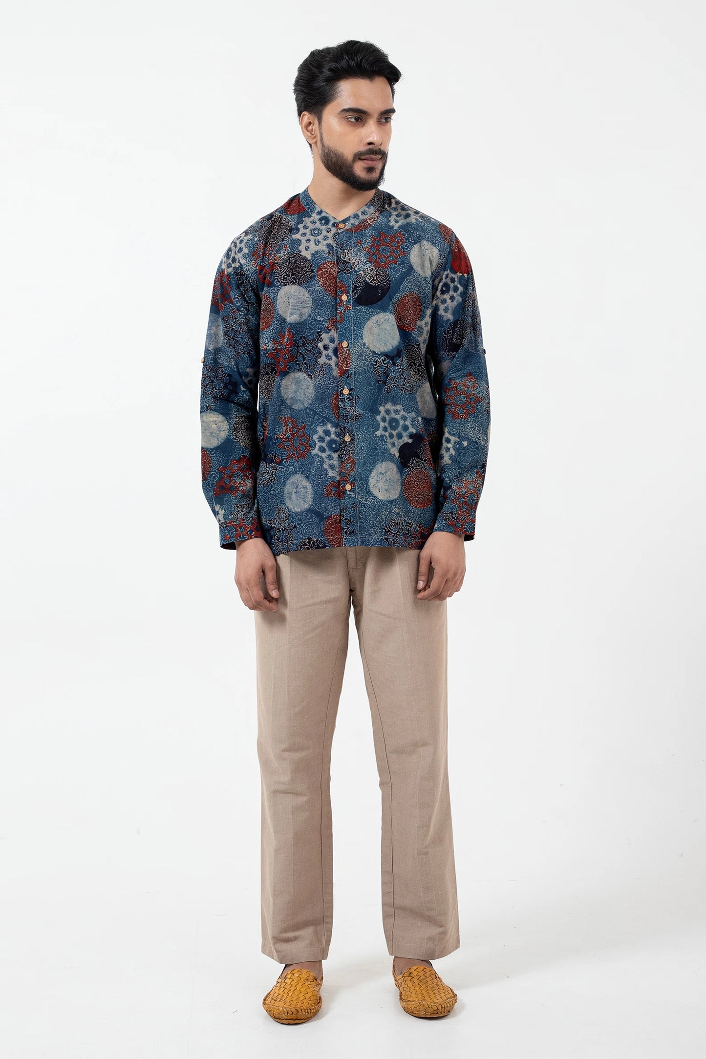 Block printed Indigo Reliable shirt