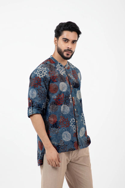 Block printed Indigo Reliable shirt