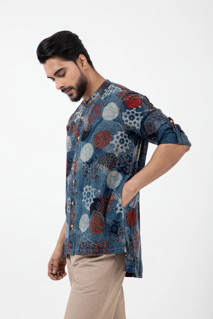 Block printed Indigo Reliable shirt