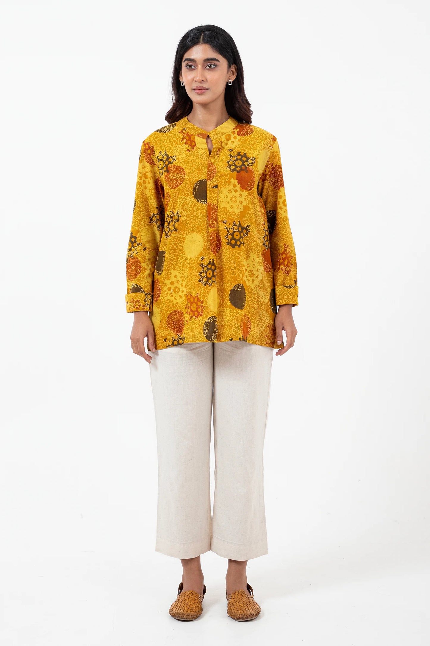 Block printed Sunshine Forever Kurta - Yellow