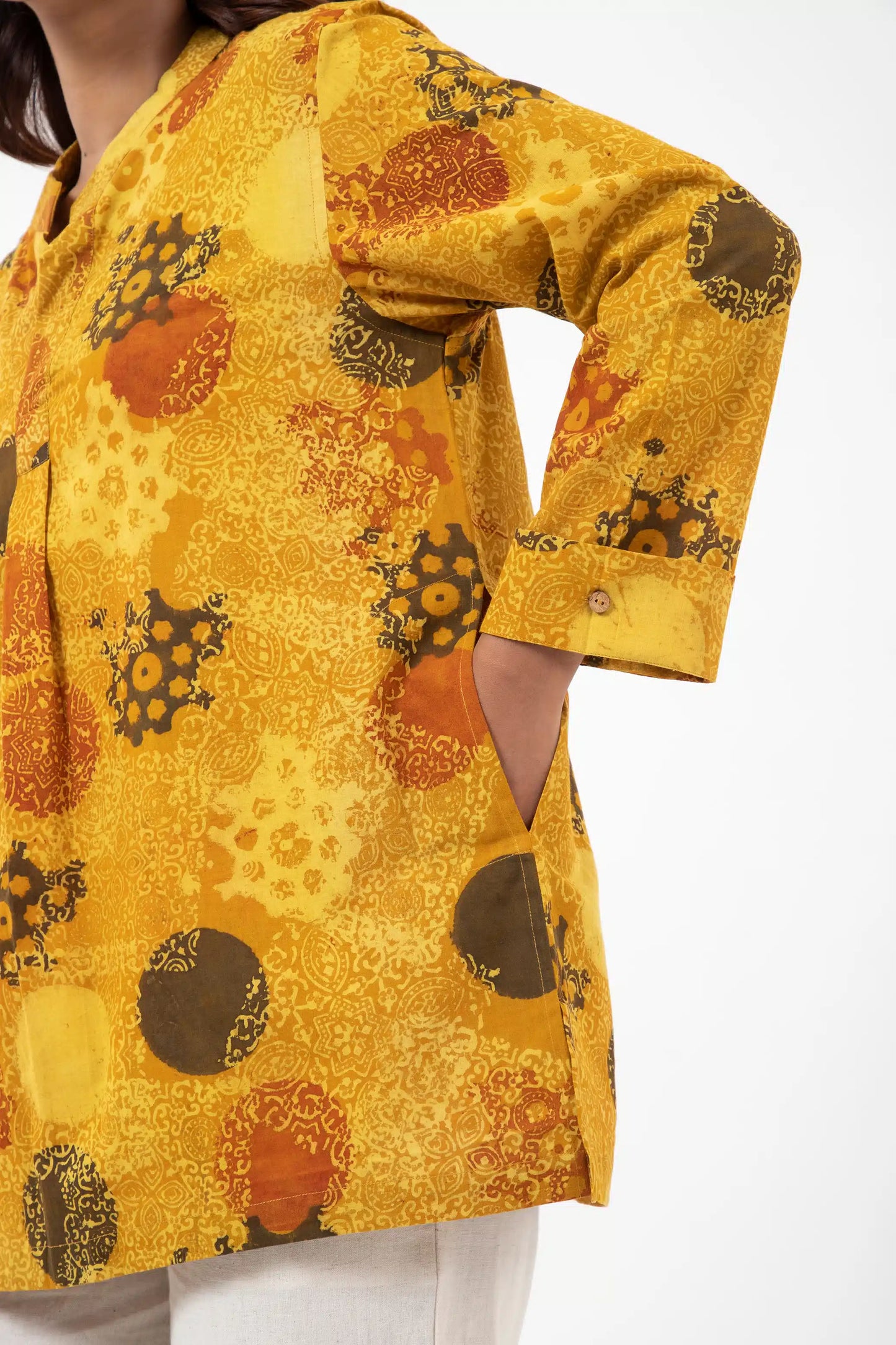 Block printed Sunshine Forever Kurta - Yellow