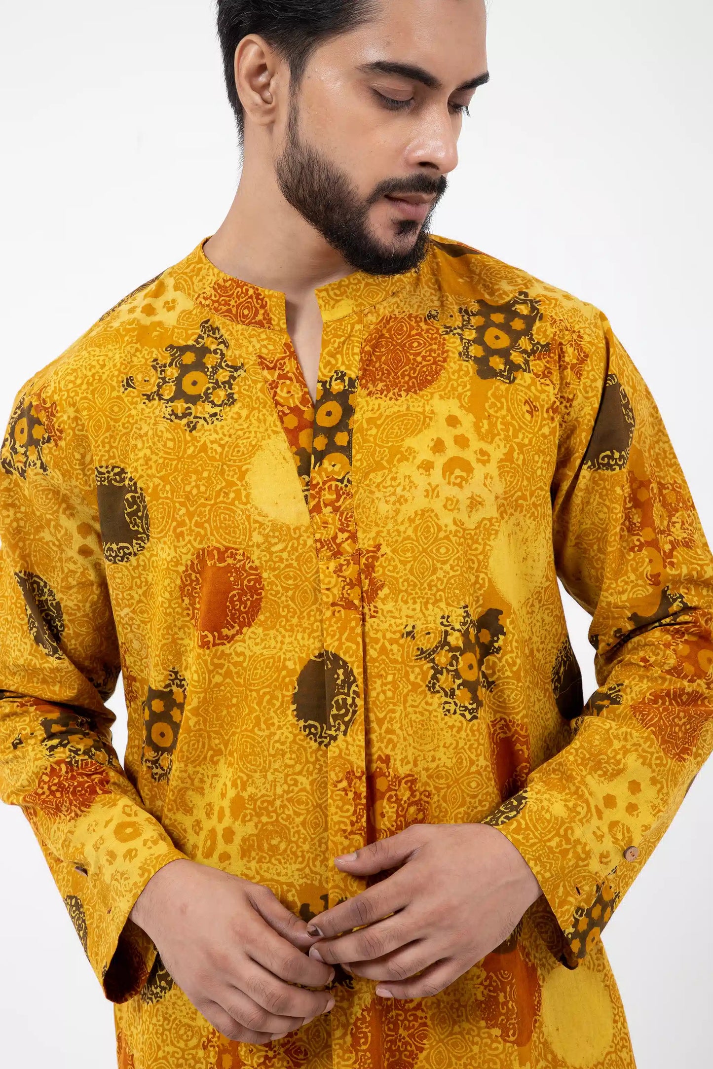 Block printed Sunshine Forever Kurta - Yellow