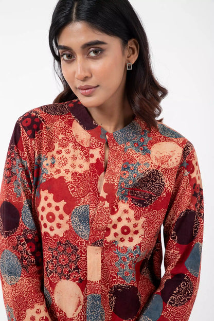 Block printed Alizarine Forever Kurta