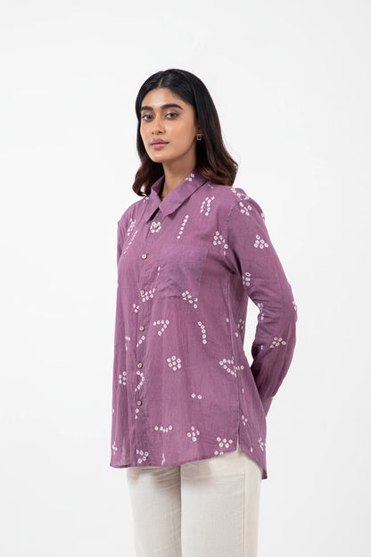 Bandhani Tribal Purple Everywhere Shirt