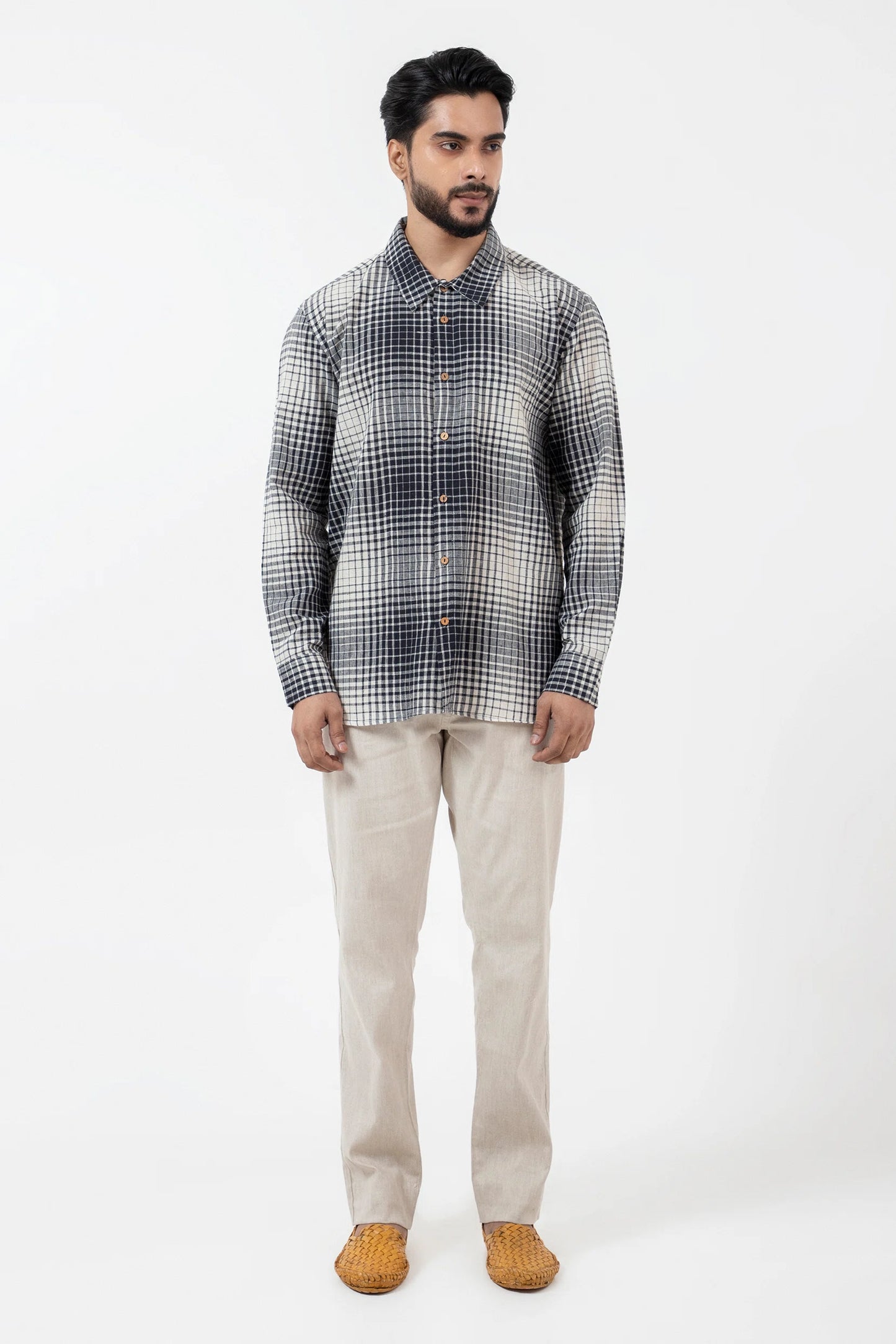 Kala Cotton BnW checks Everywhere Shirt