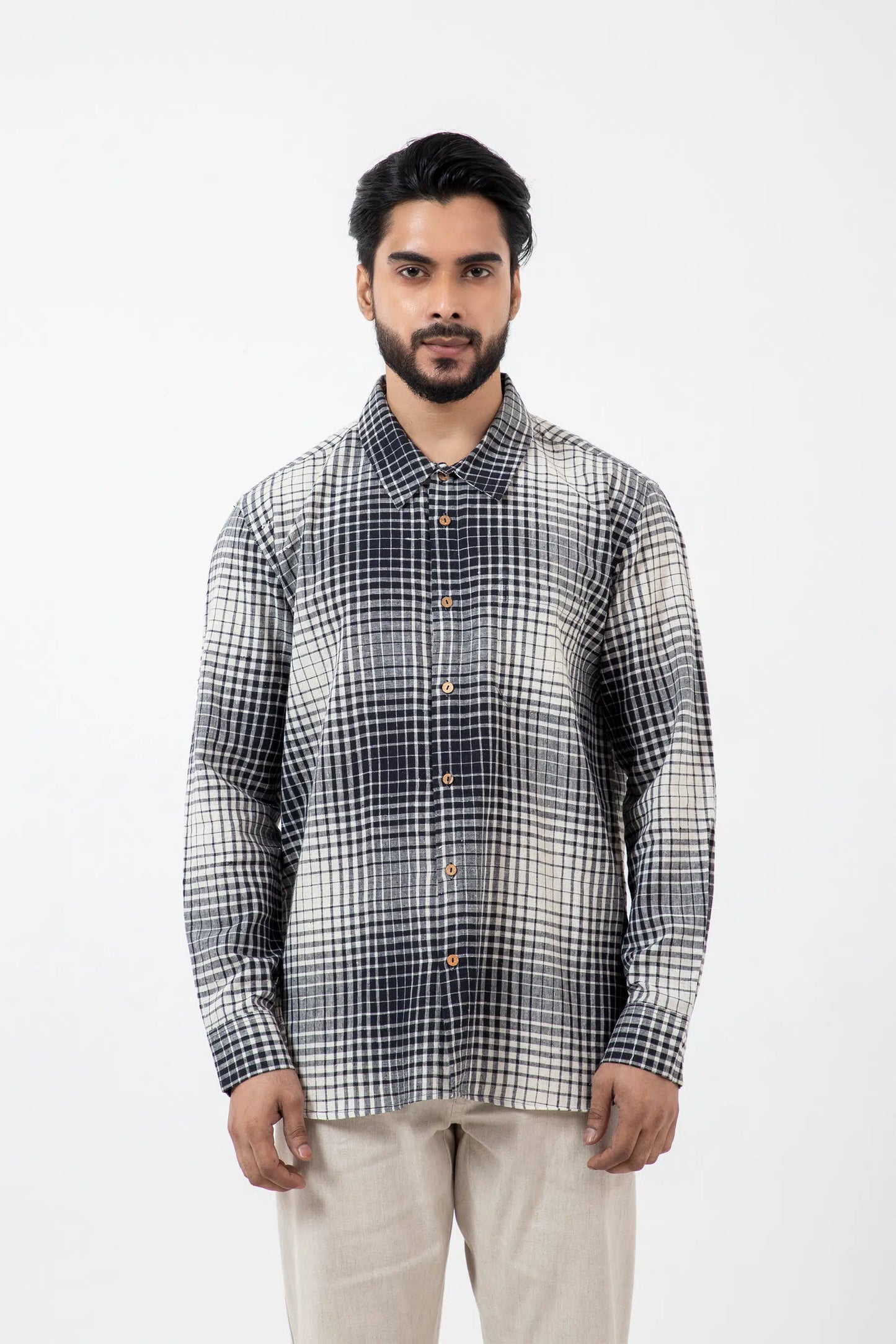 Kala Cotton BnW checks Everywhere Shirt