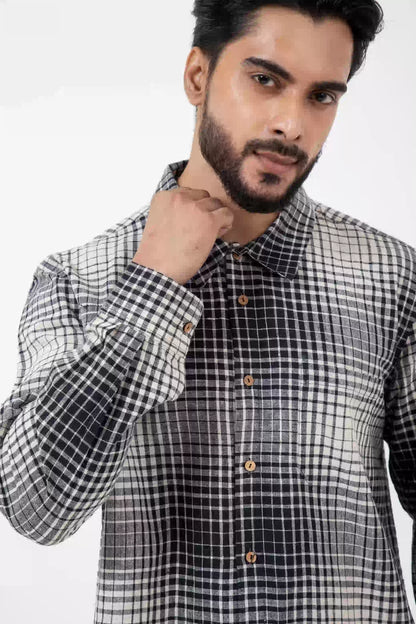 Kala Cotton BnW checks Everywhere Shirt