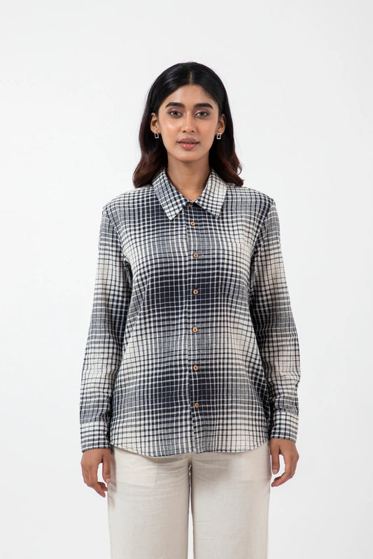 Kala Cotton BnW checks Everywhere Shirt