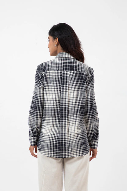 Kala Cotton BnW checks Everywhere Shirt