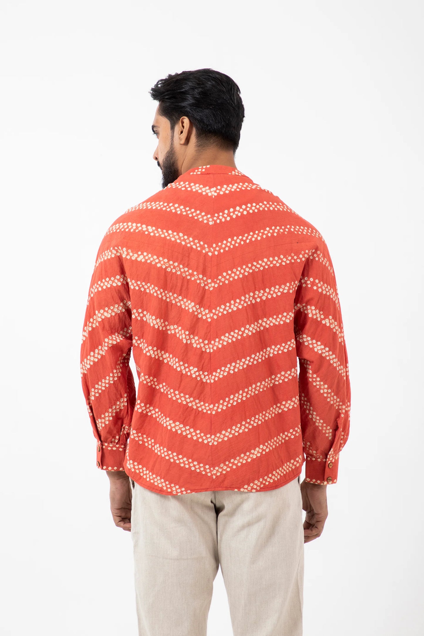 Bandhani Orange Jaapani Kimono Shirt