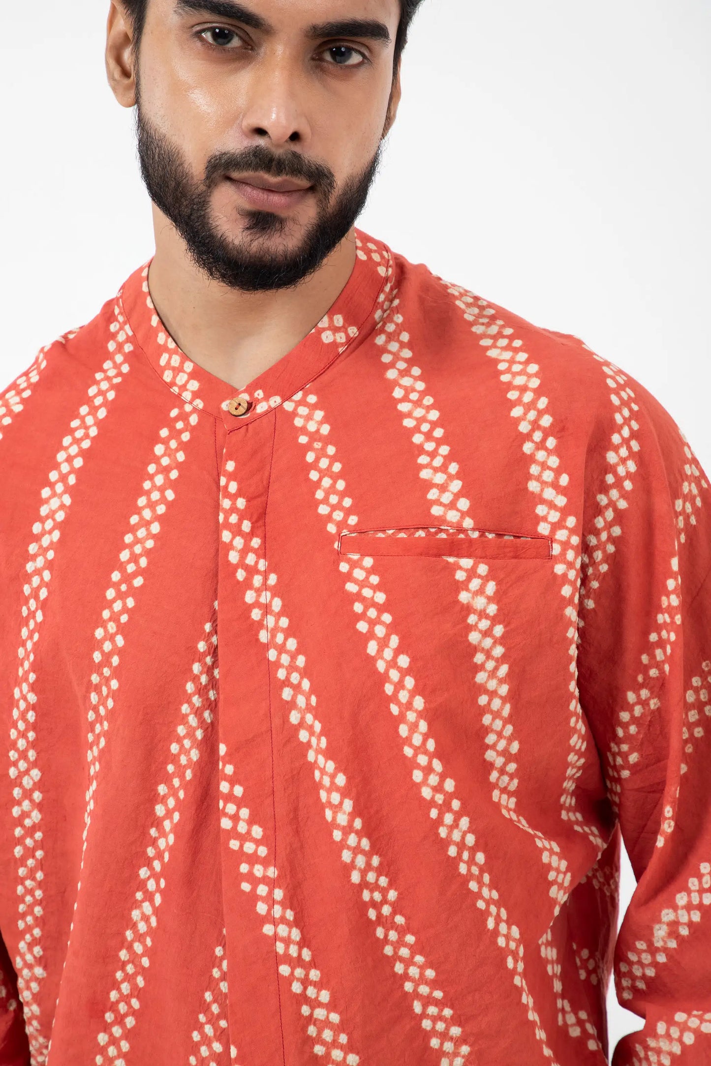 Bandhani Orange Jaapani Kimono Shirt