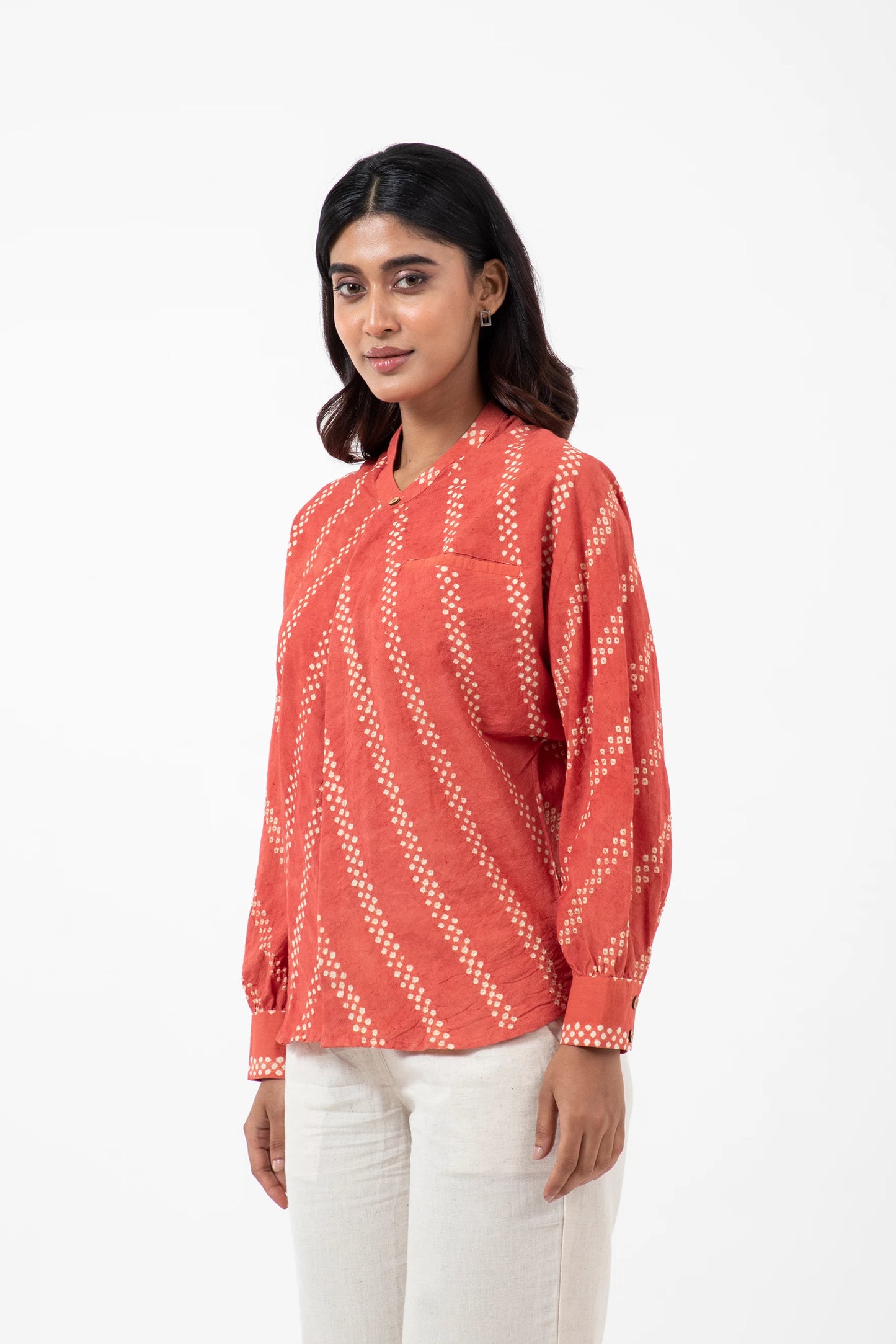 Bandhani Orange Jaapani Kimono Shirt