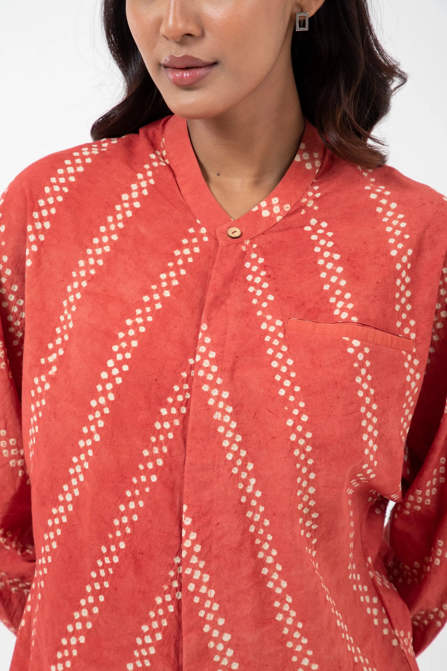 Bandhani Orange Jaapani Kimono Shirt