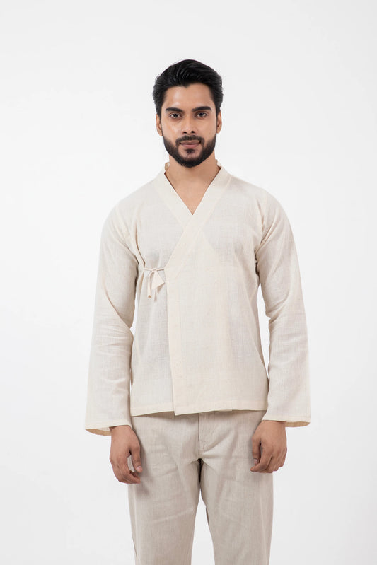 Kala Cotton Off-white Mughal Shirt