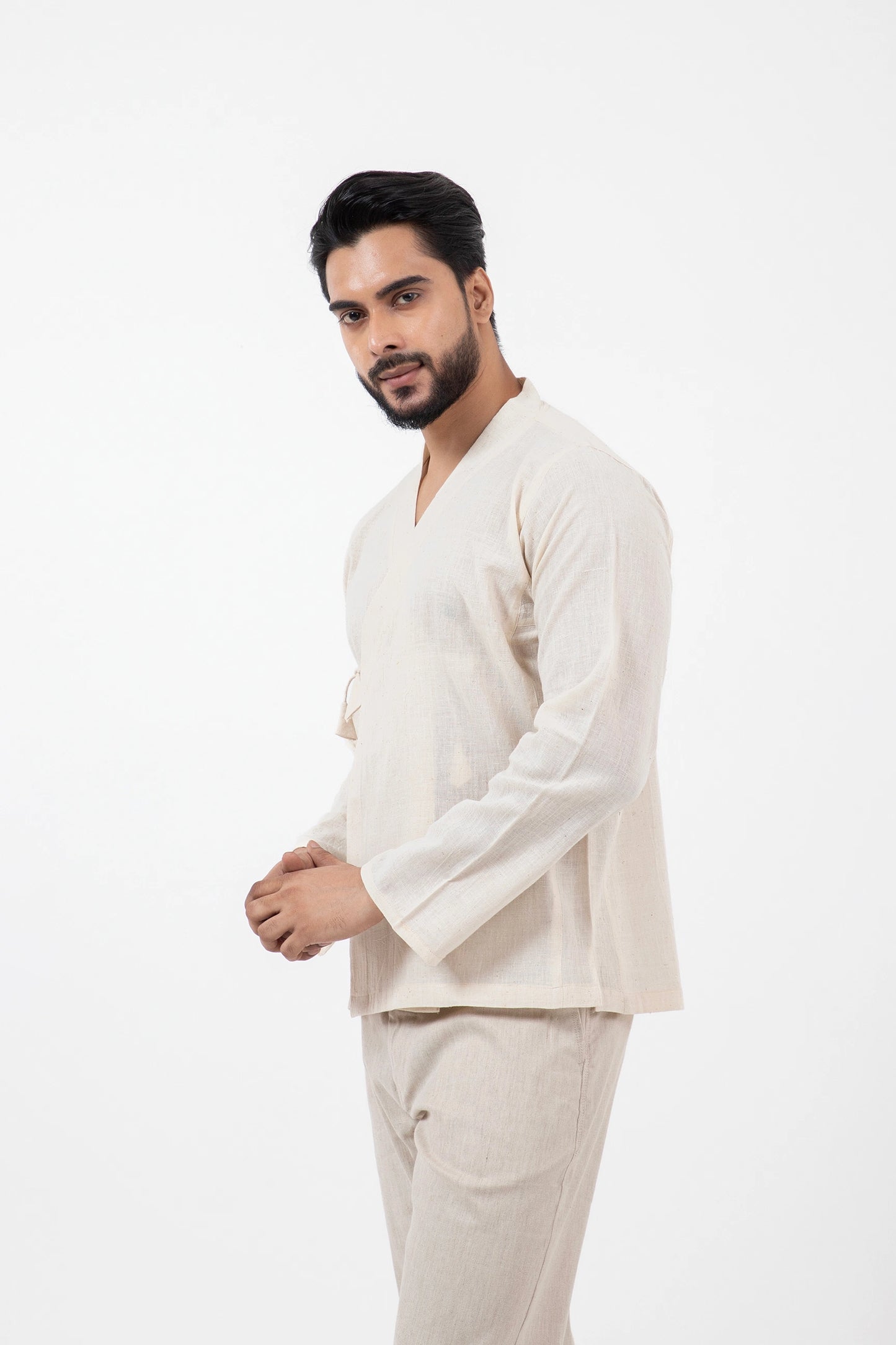 Kala Cotton Off-white Mughal Shirt