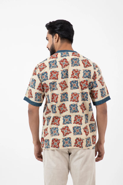 Block printed Classic half White Bunkar t-shirt