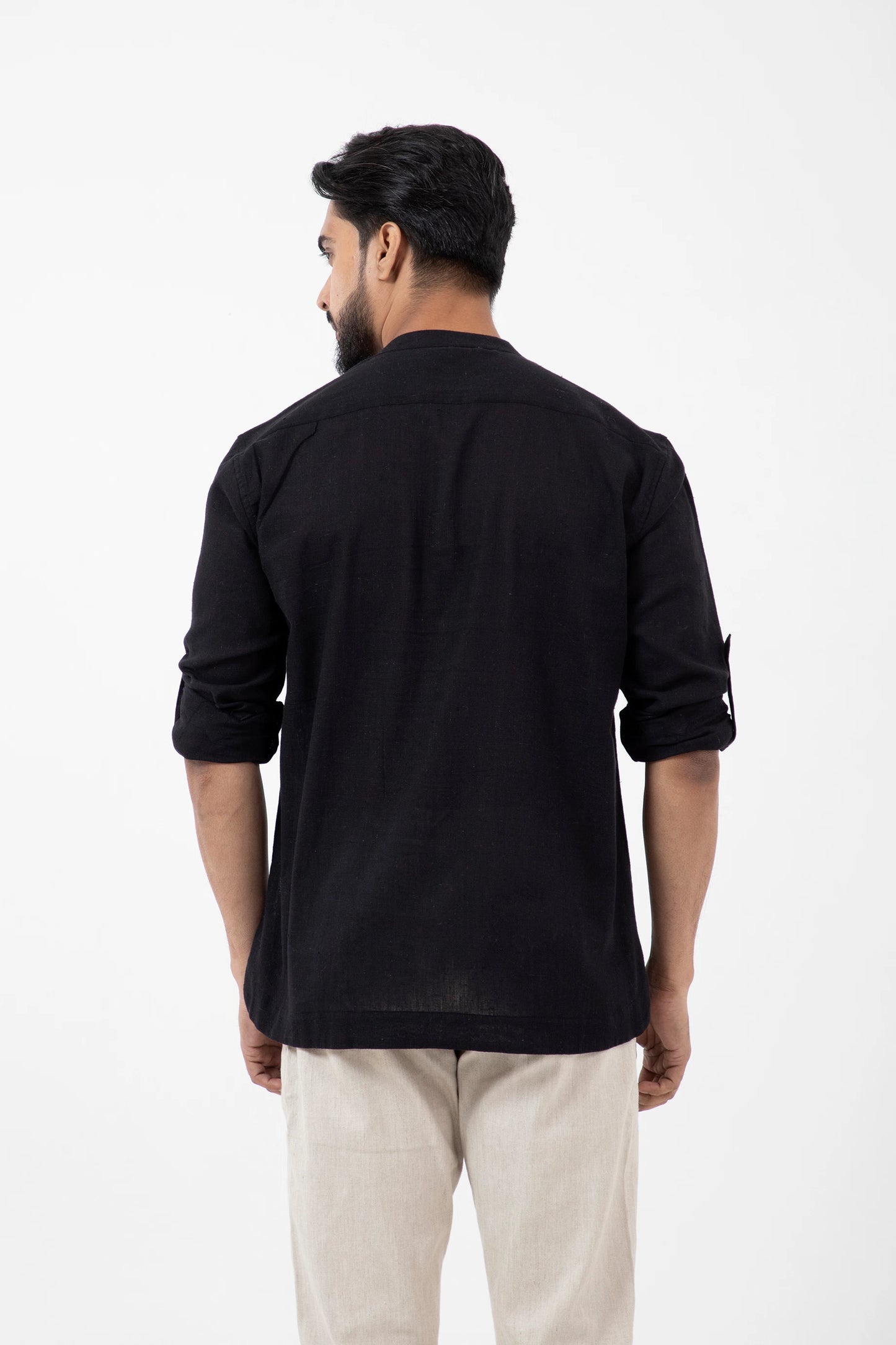 Kala Cotton Black Popover Shirt