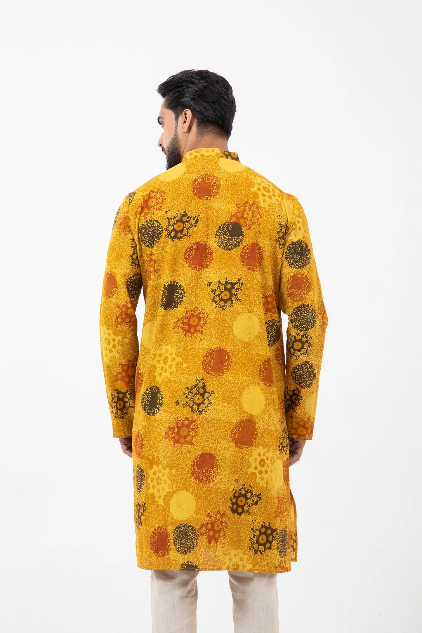 Block printed Sunshine Knee Length Kurta - Yellow