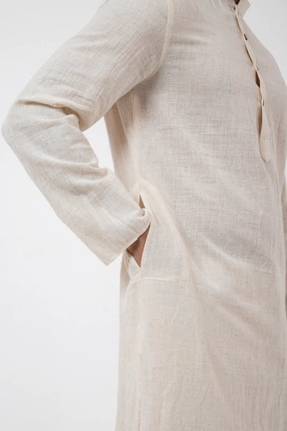 Kala Cotton Off-white Knee Length Kurta