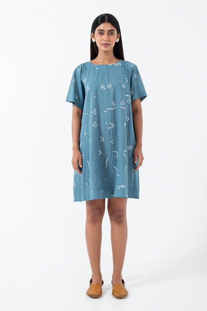 Bandhani Tribal Teal Zero Waste Dress