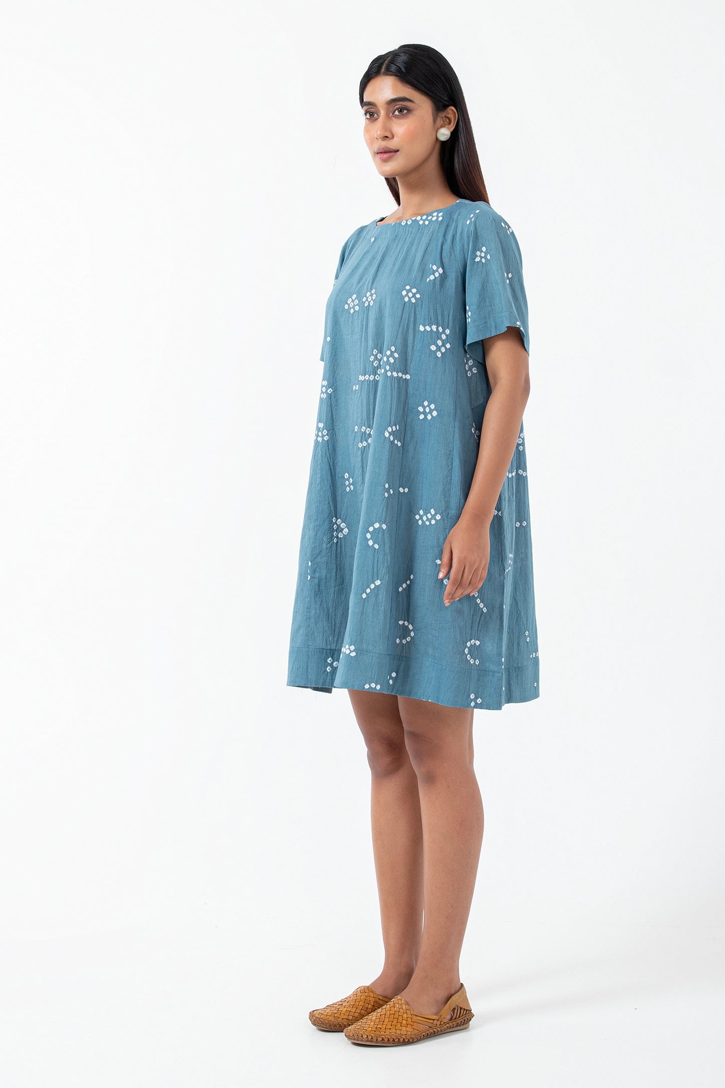 Bandhani Tribal Teal Zero Waste Dress