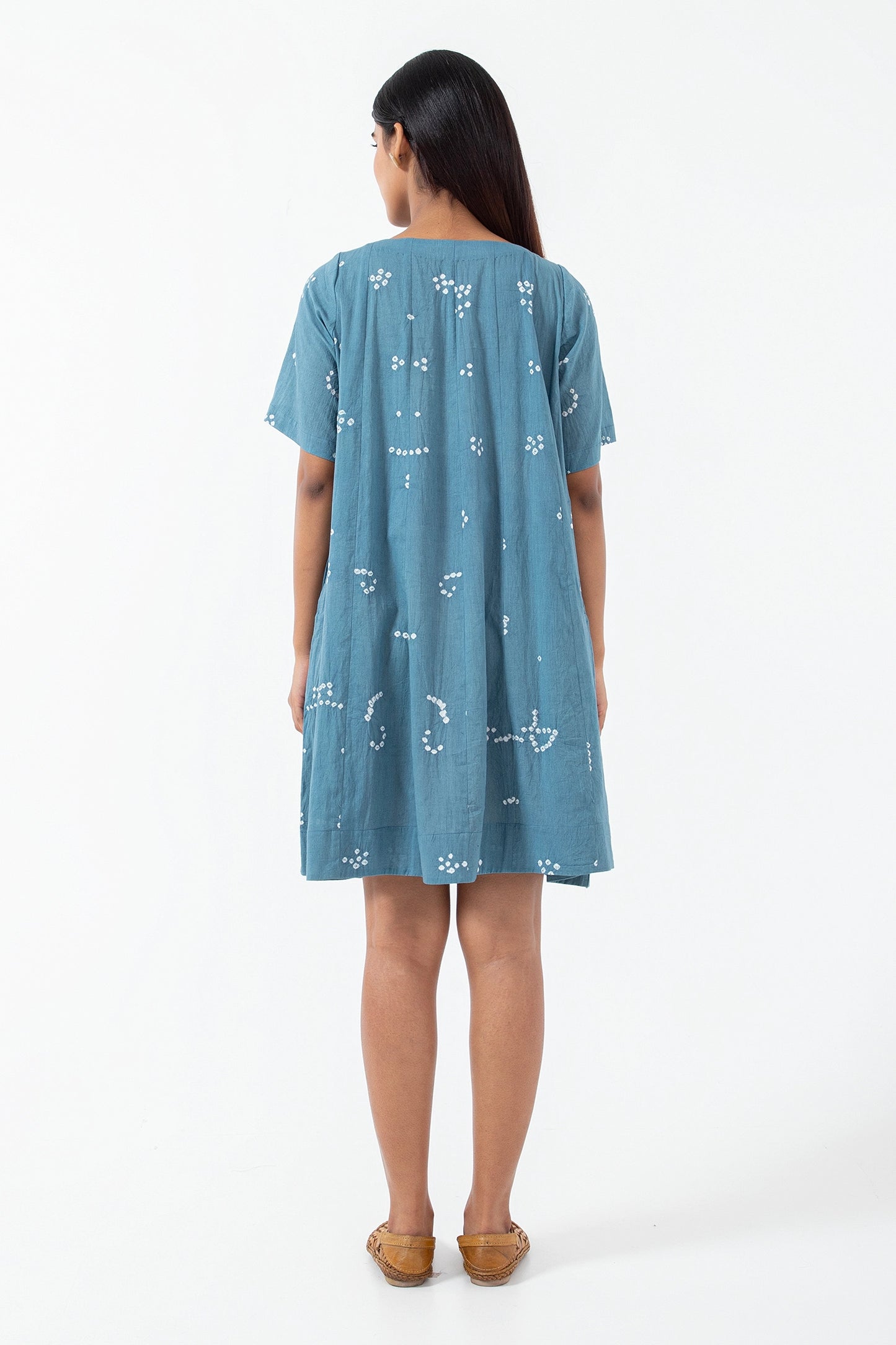 Bandhani Tribal Teal Zero Waste Dress